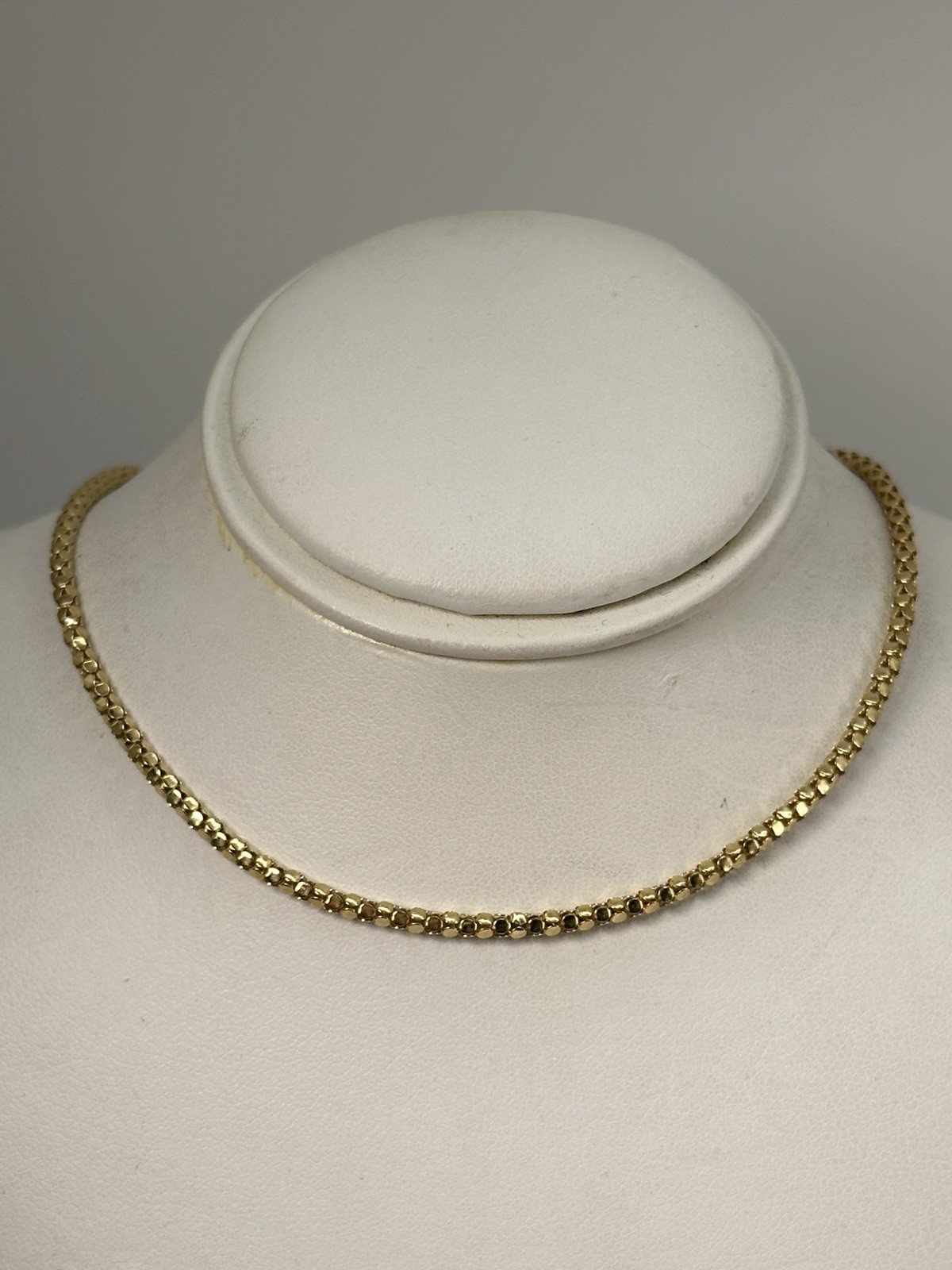 14K Yellow Gold Popcorn Link Chain Necklace, 17”, 2.5 mm, 4.7 g
