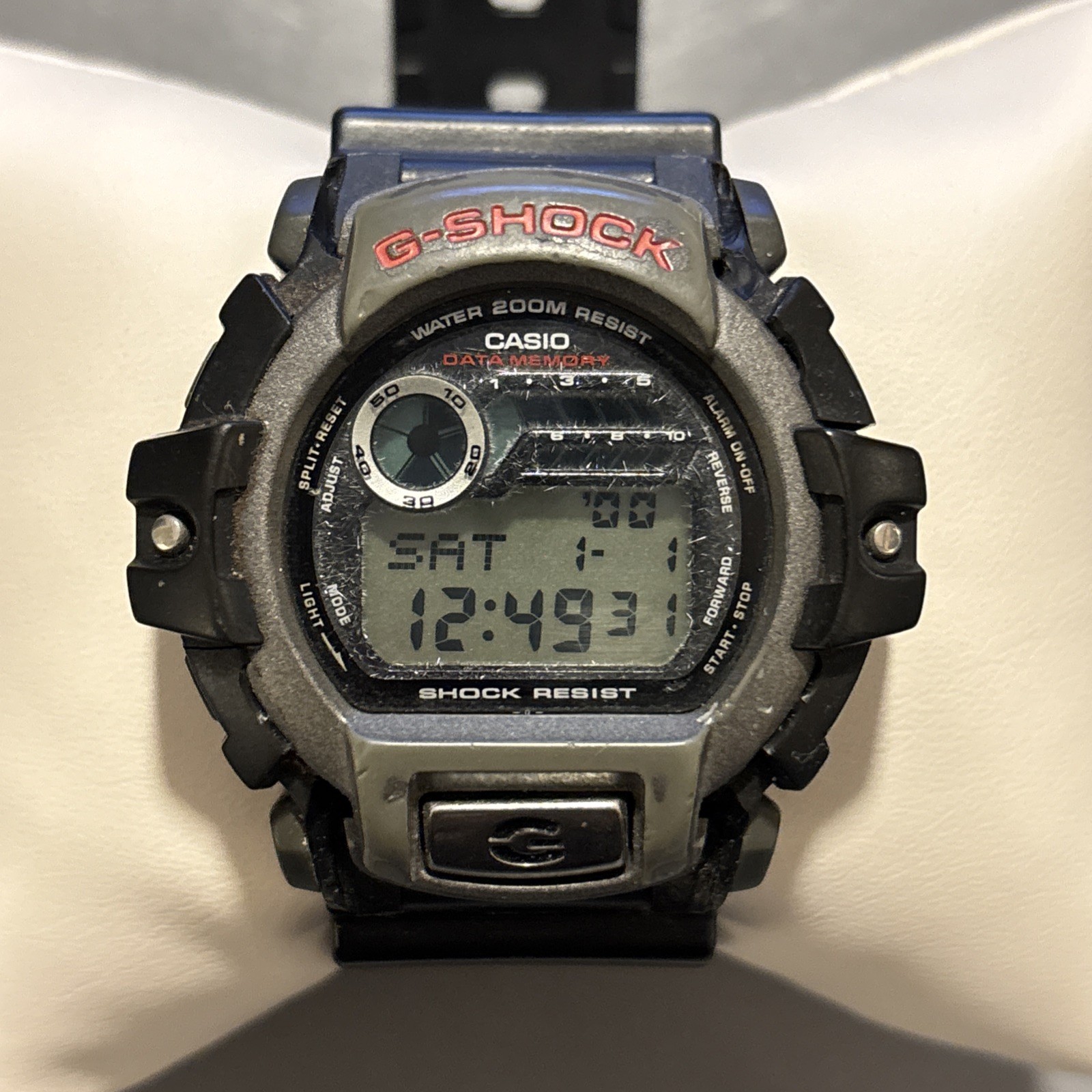 Casio G-Shock Digital Watch G-2210 Black Gray Red WR 200m New Battery – Works!