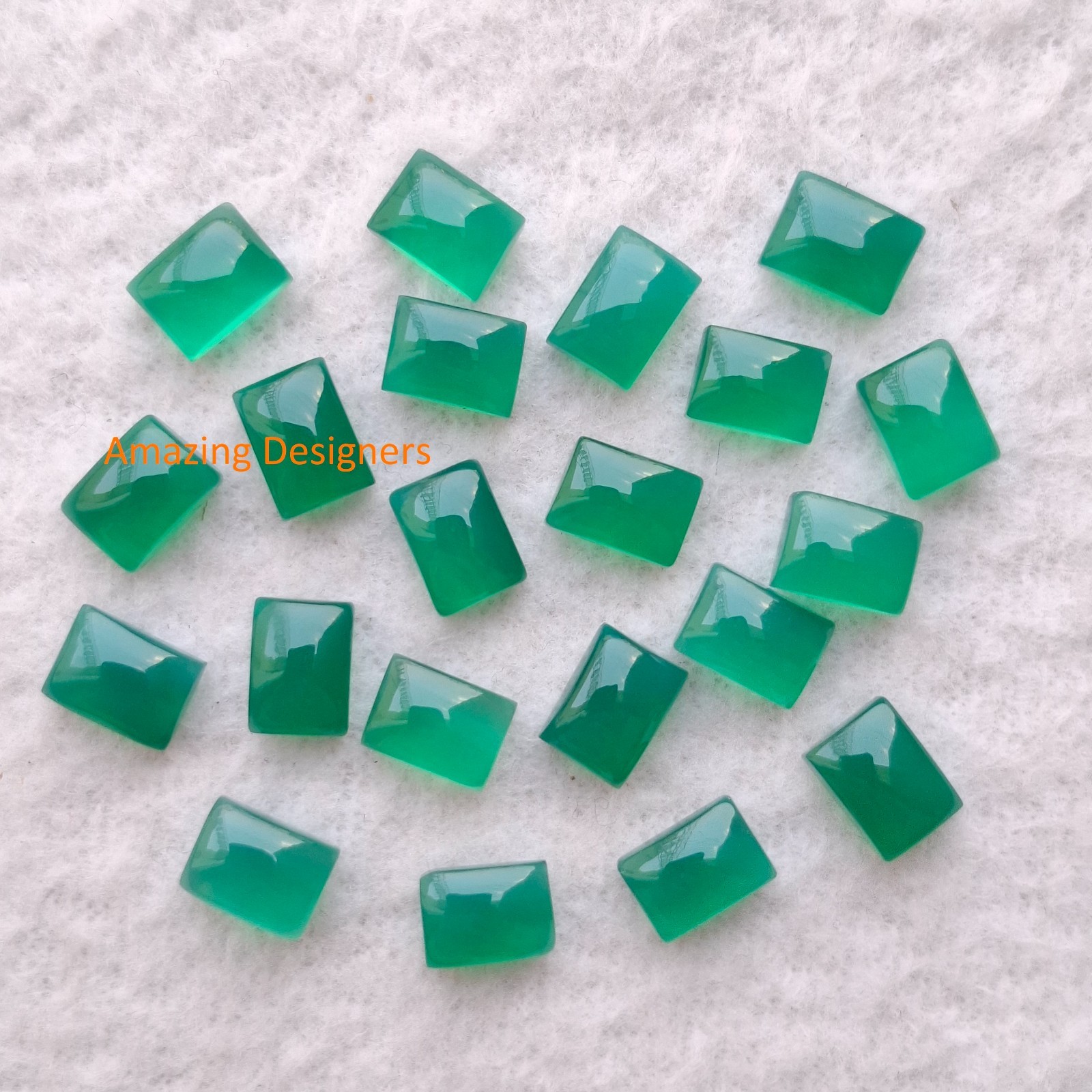 Natural Green Onyx Rectangle Cabochon 6x8mm to 20x25mm Loose Gemstone