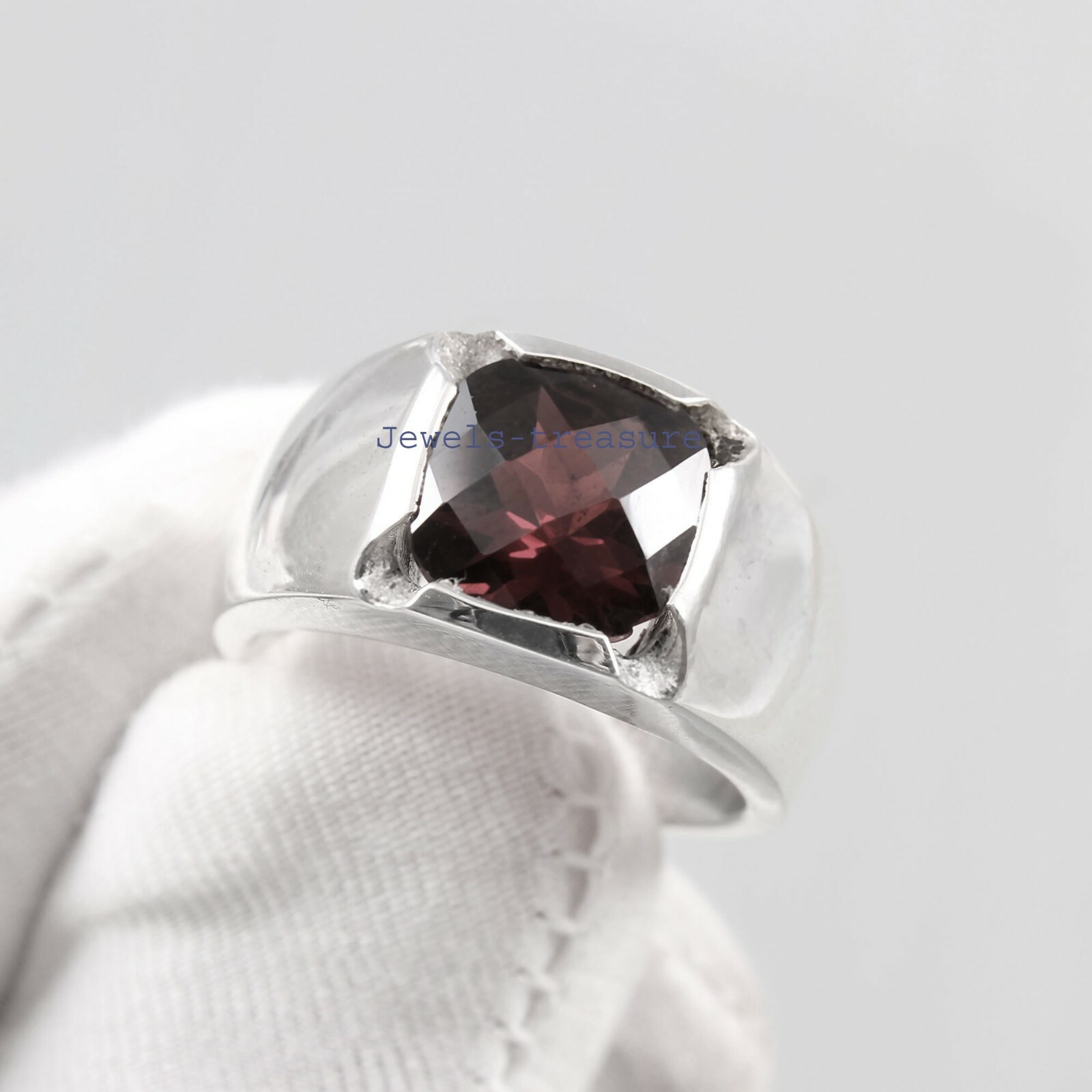 Natural Smoky Quartz Gemstone with 925 Sterling silver Ring for Men’s #8956