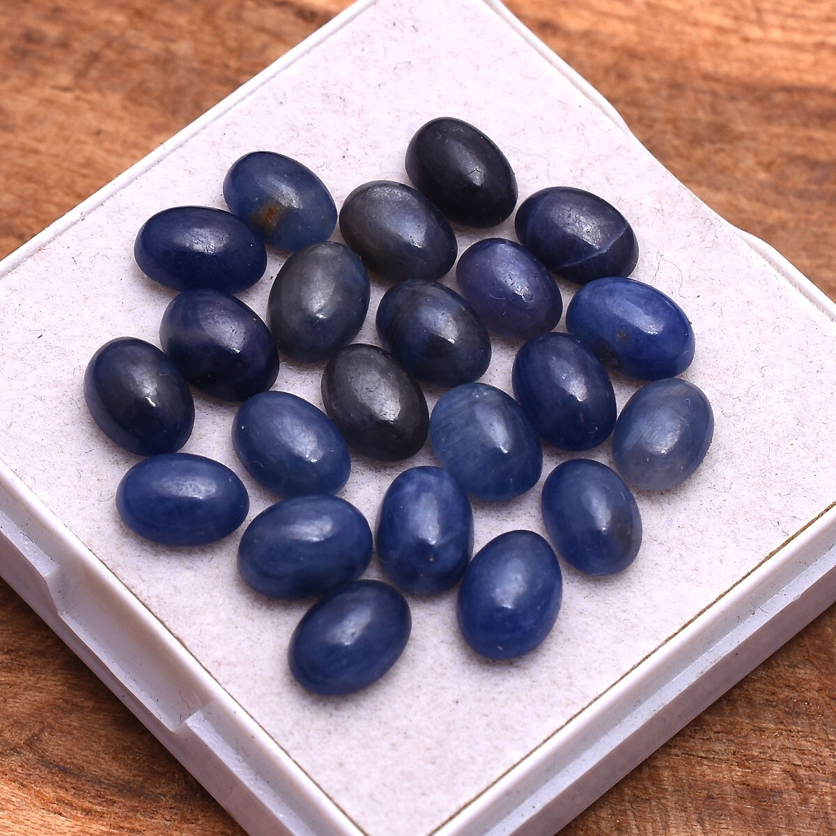 22 Pcs Natural Sapphire Oval Cabochon 7mm*5mm Untreated Gemstones Wholesale Lot