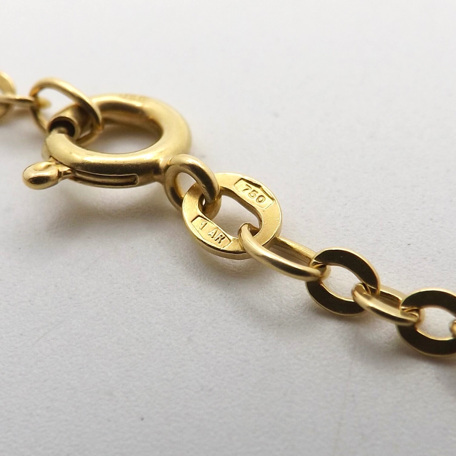 UnoAerre 18k Gold Cable Link Pendant Chain Necklace Italy 750 26in New