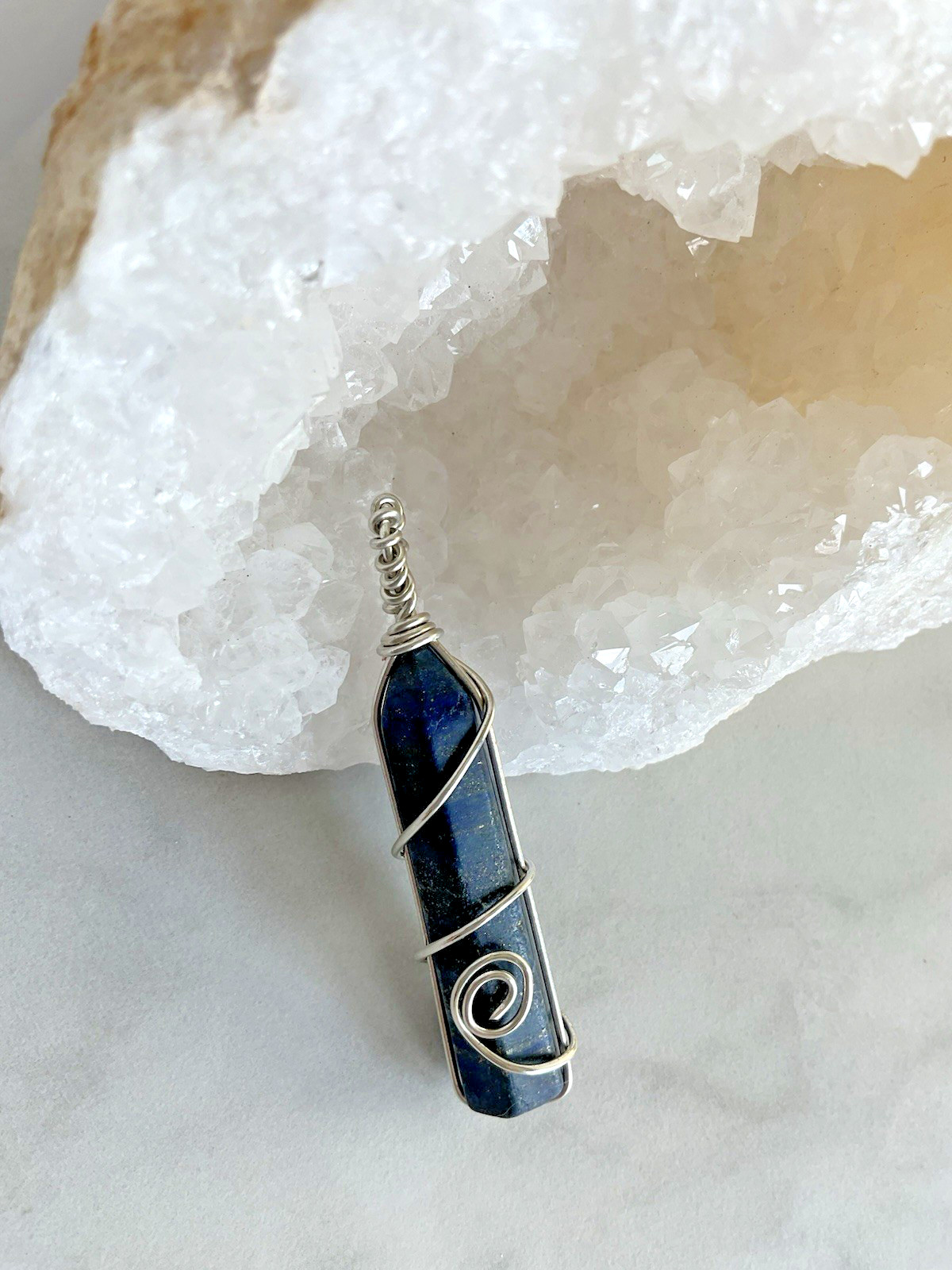 Wire Wrapped Crystal Pendant