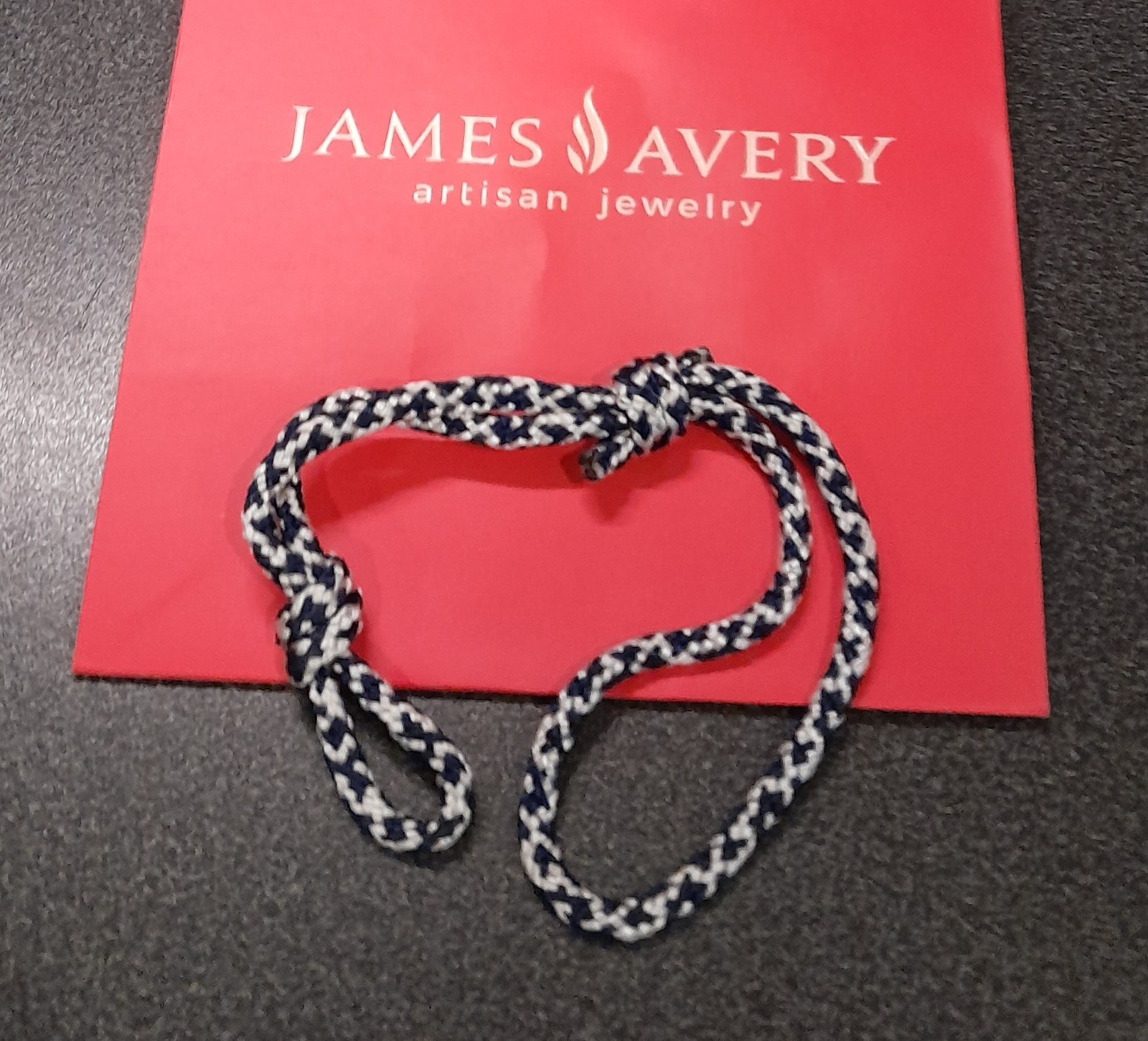 JAMES AVERY REPLACEMENT BRAIDED BRACELET RETIRED NEW NAVY/WHITE – 9 IN