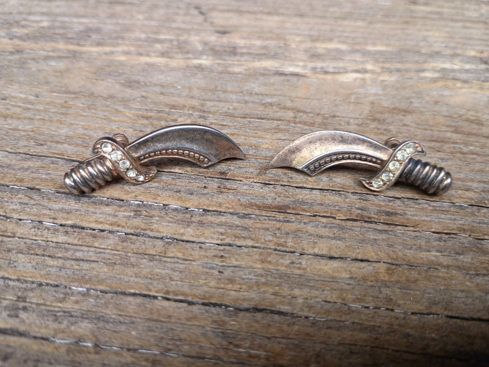 Vintage Sterling Silver Sword Screw Back Earrings 7.36 Grams