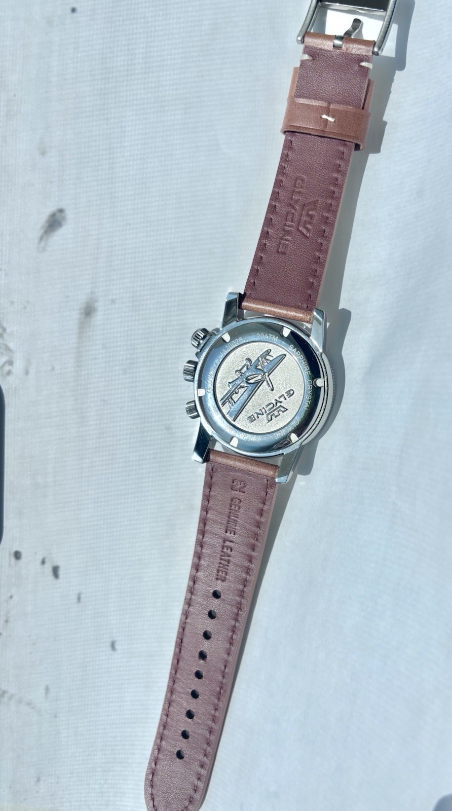 Glycine Airman GL0149 Quartz GMT Cream Dial 42mm Original Box & Strap