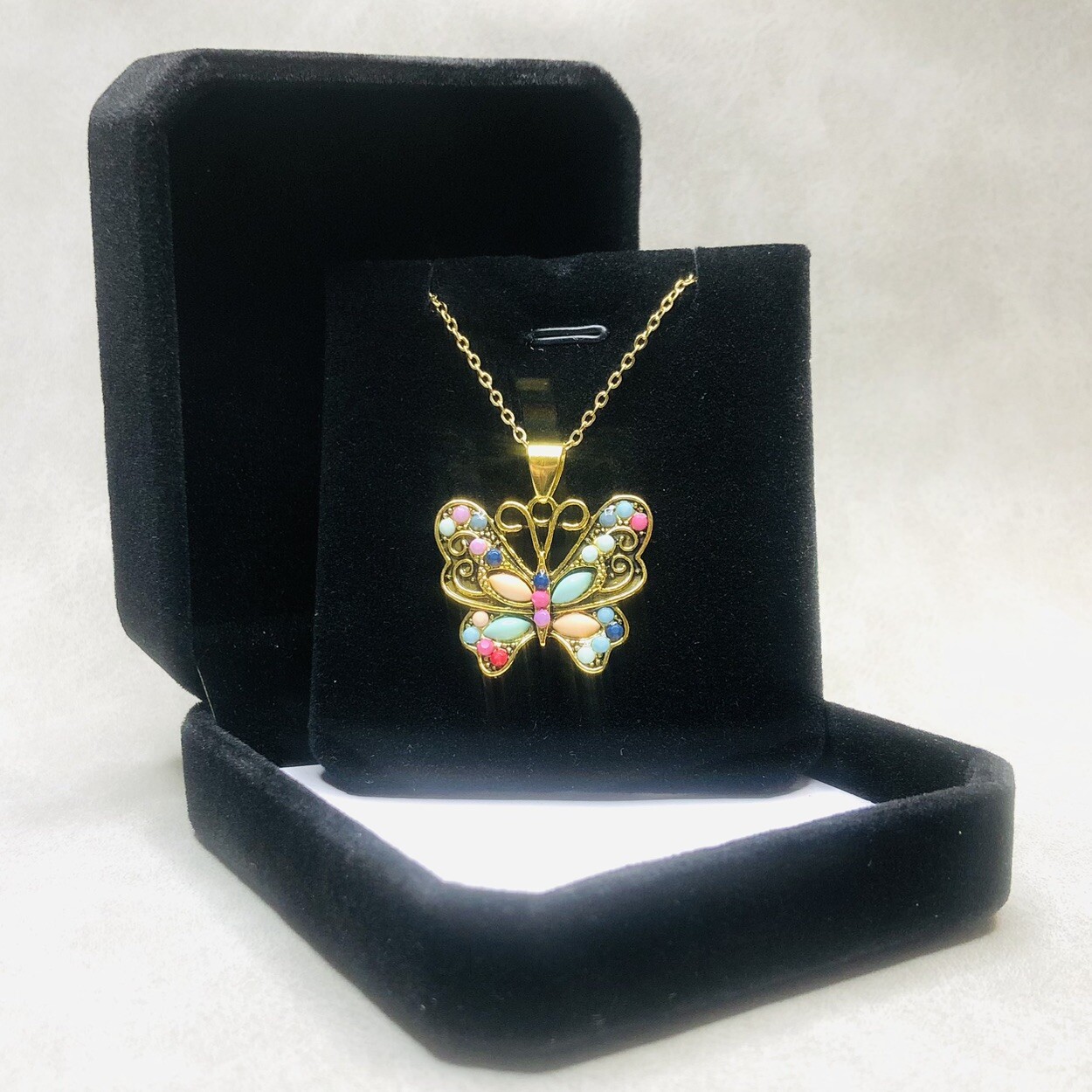 Colorful Butterfly Charm Necklace