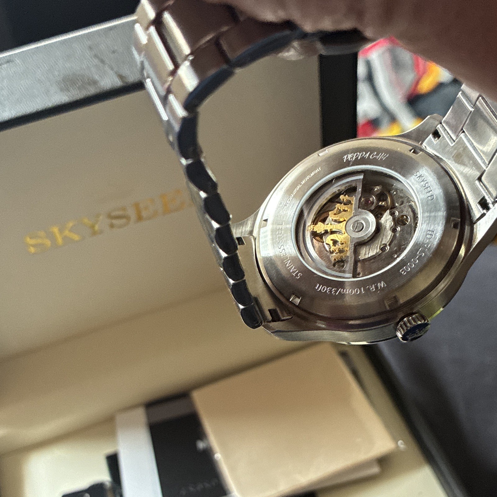 SKYSEED Men’s Automatic Silver Dial Stainless Steel Bracelet 43mm WR30 w/ Box