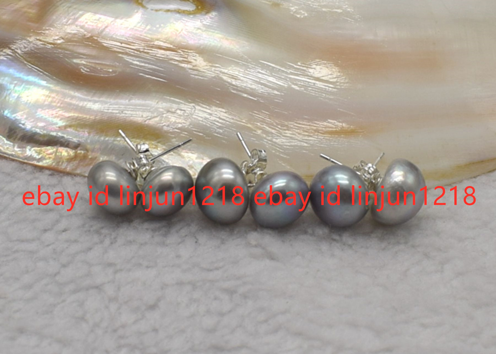Wholesale Natural Black White Pink Pearl 925 Sterling Silver Stud Earrings