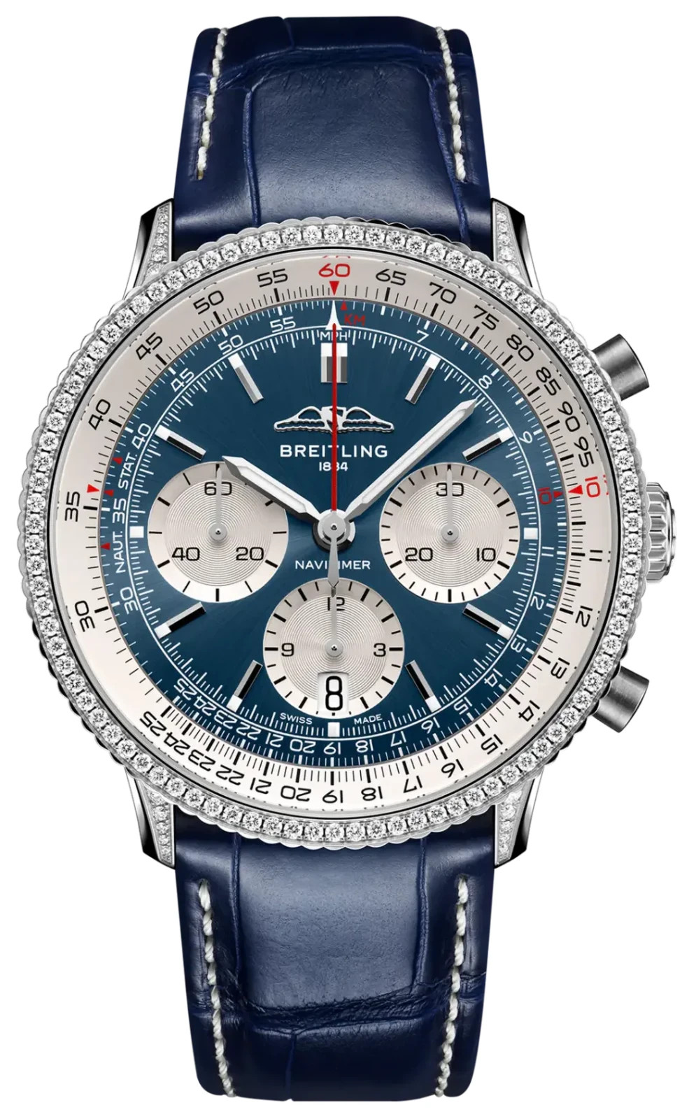 Breitling Navitimer B01 AB0139631C1P1 41mm Steel Bezel With Diamonds Men’s Watch