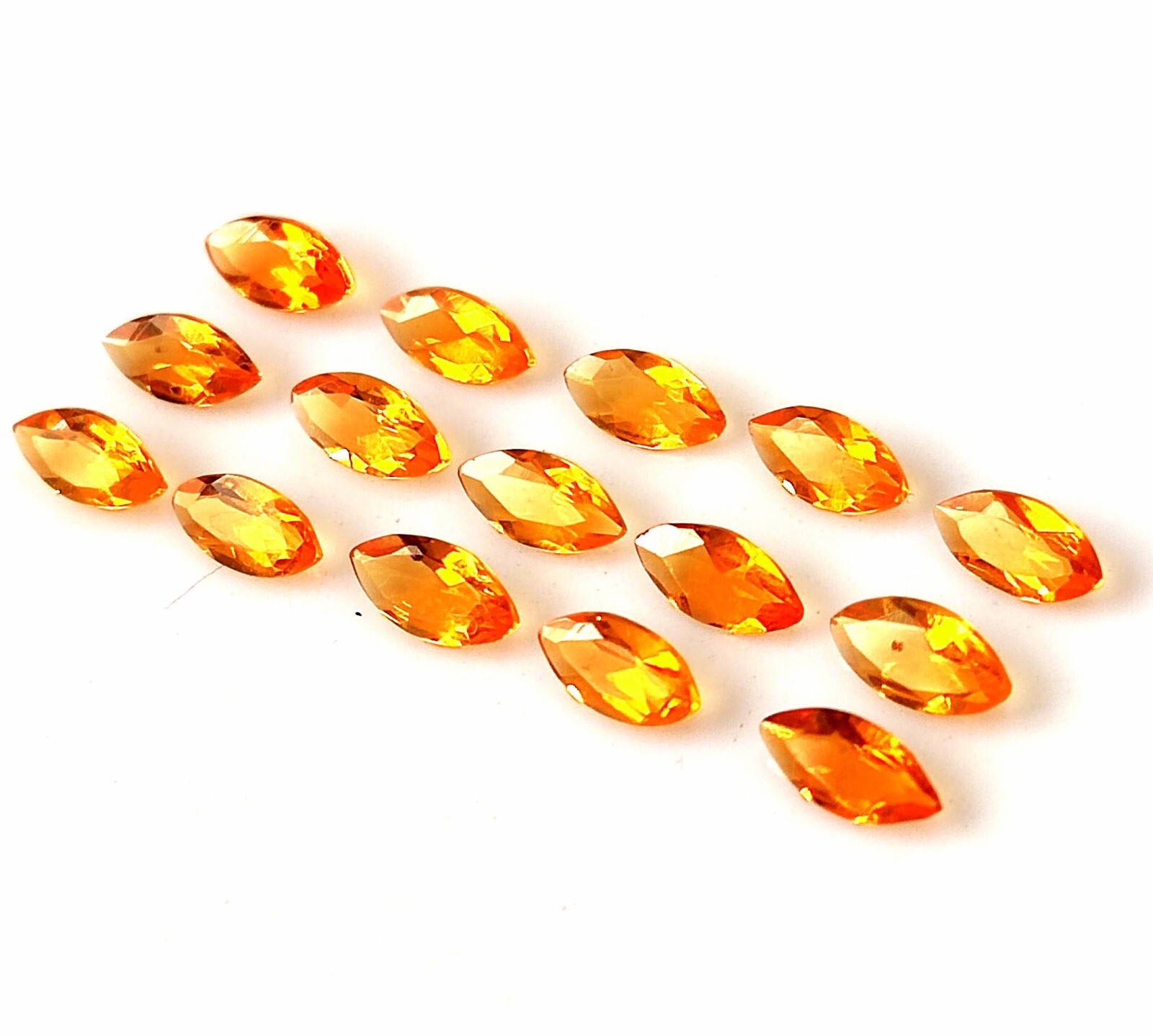 2.5X5 MM MARQUISE CUT AAA+ NATURAL MEXICAN FIRE OPAL FACETED GEMSTONE 15 PIECES