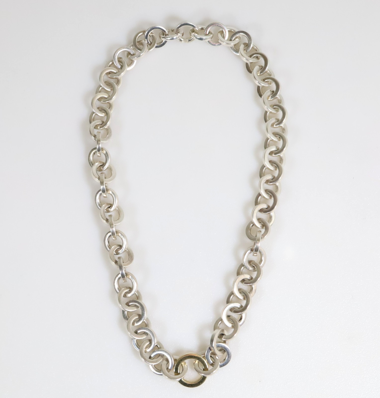 Authentic Vintage Tiffany & Co. 925 Silver 18K Yellow Gold Link Necklace 16″