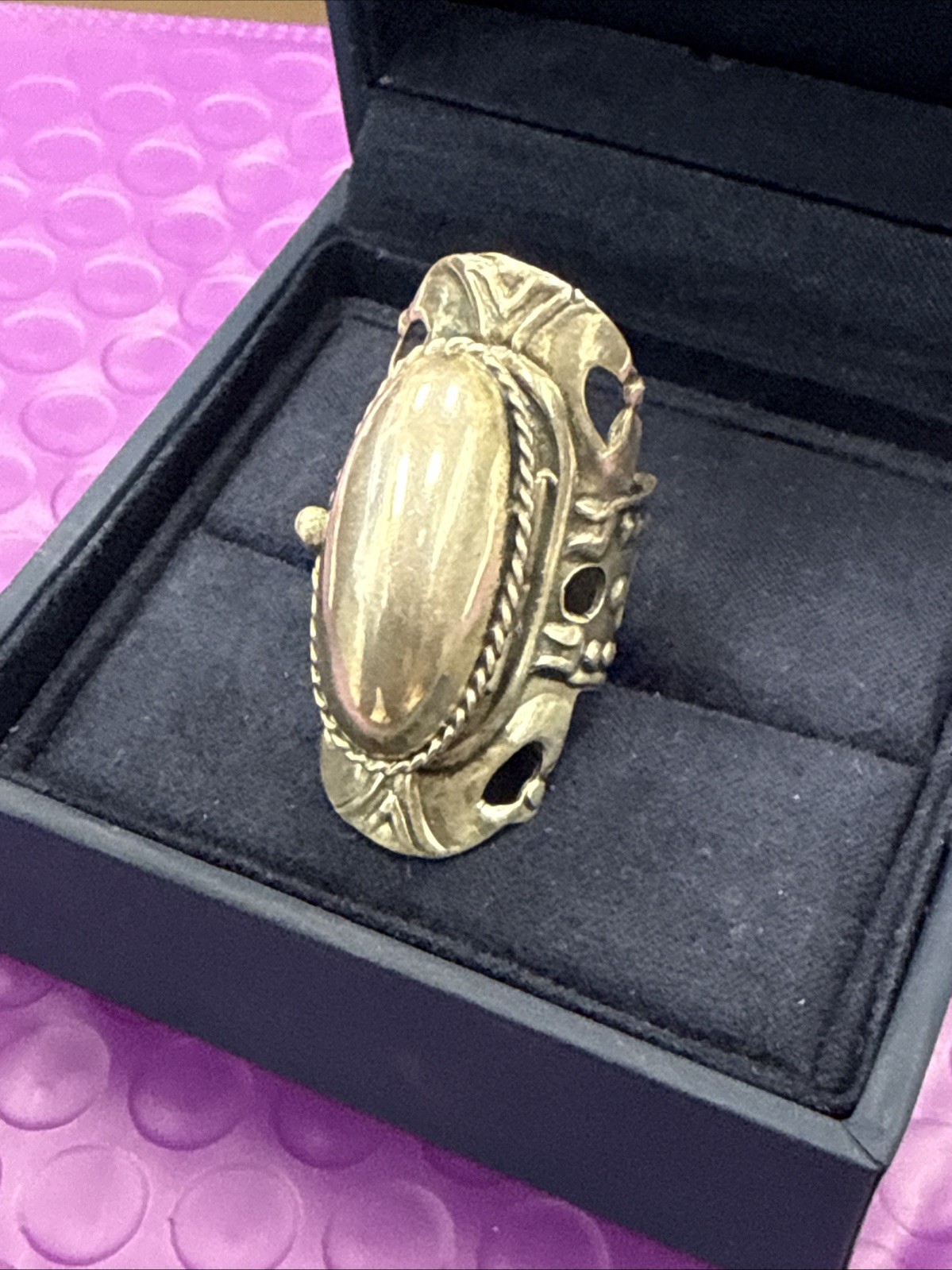❤️Vintage Sterling Silver Taxco Mexico Poison Ring Size 7-9 Adjustable Rare