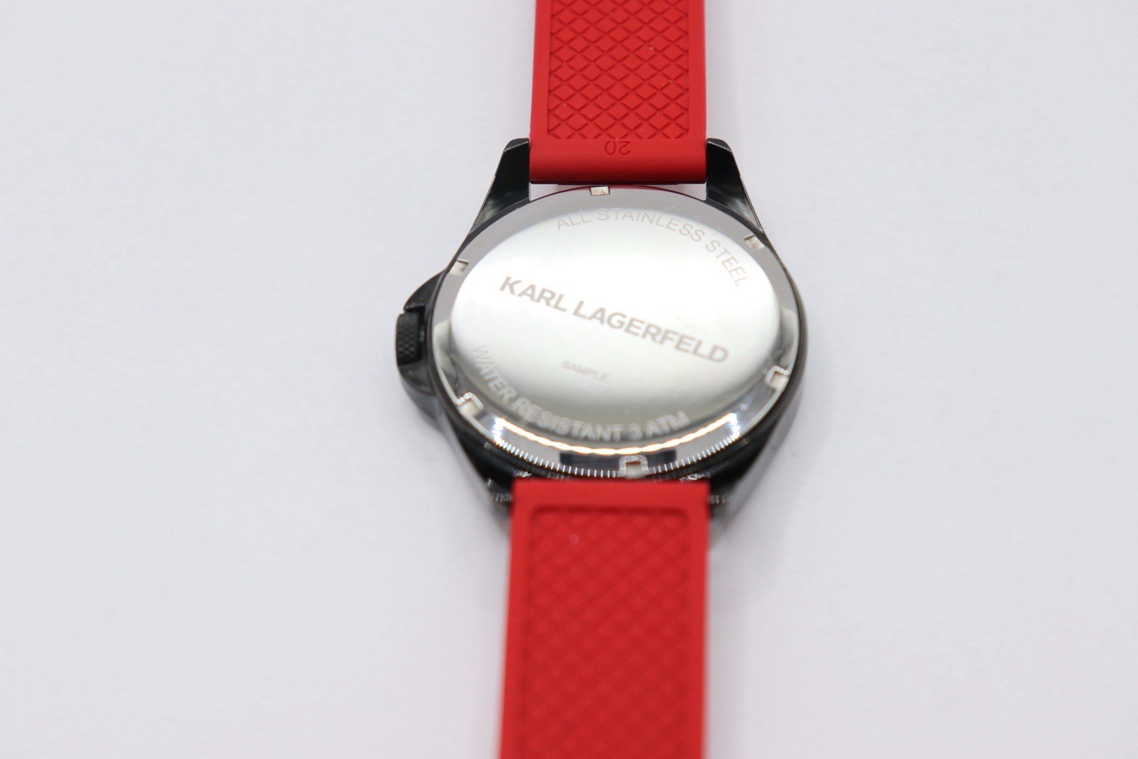 Karl Lagerfeld SI190072 Karl Ikonik Outline Red Silicone Strap Watch NO BOX!