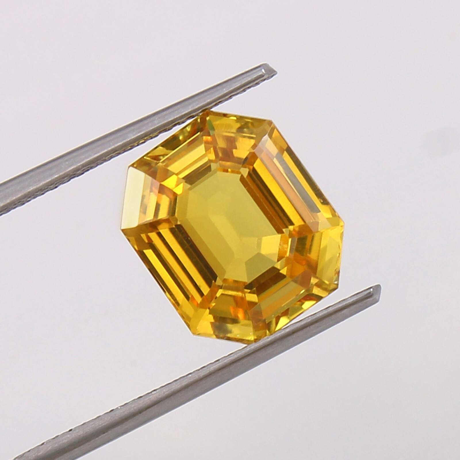 AAA Natural Ceylon Yellow Sapphire Loose Radiant Cut Gemstone 11.50×10 MM