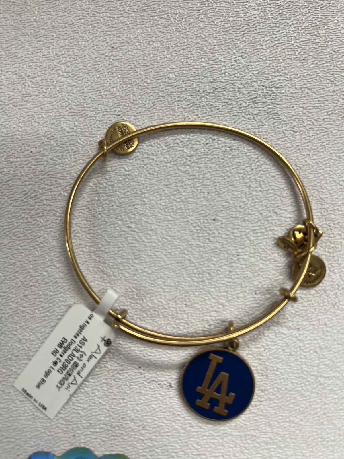 ALEX AND ANI LA Dogers Women’s Charm Bangle Bracelet – Blue Cap Logo New. Copper