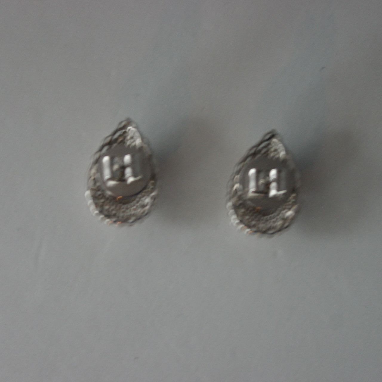 IMPRESSIVE! NATURAL! 4 X 10 mm. PURPLE AMETHYST & WHITE CZ..925 SILVER EARRINGS