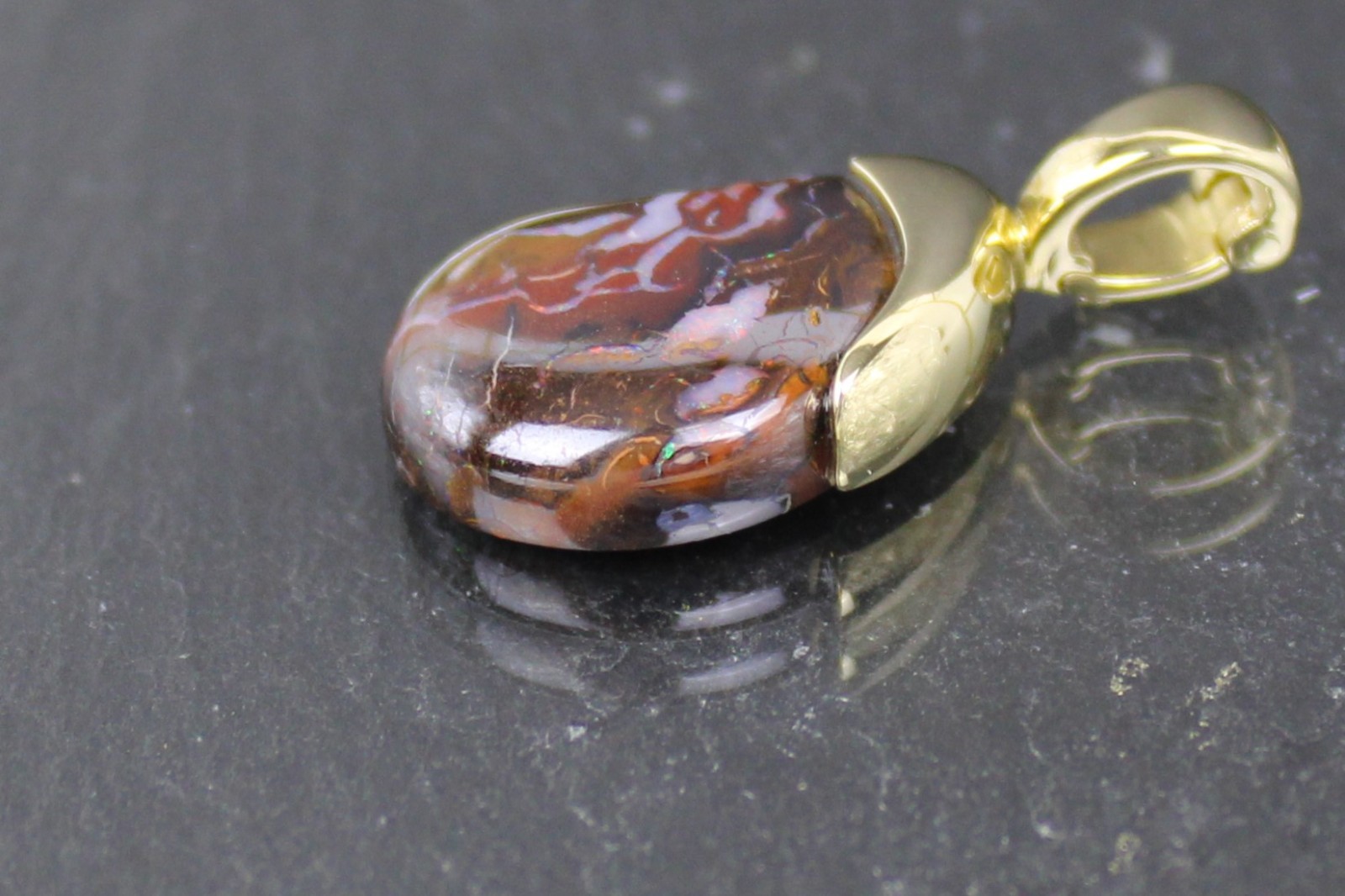 Opalanhänger, 375er Gelbgold, 9 Karat, Yowah Opal, Australien