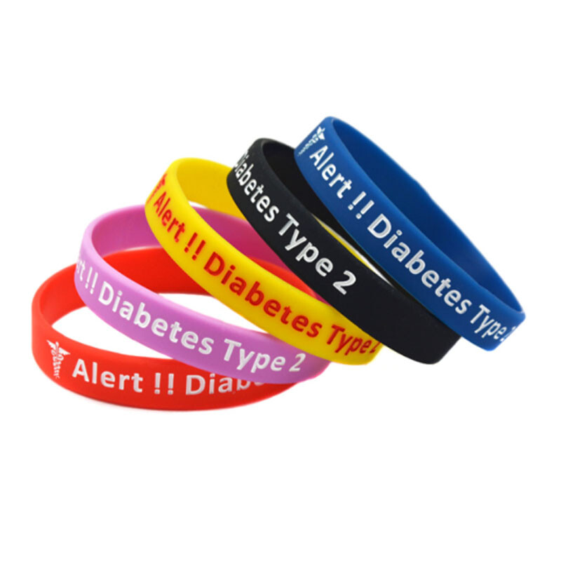 4 Pack Silicone Bracelets Wrist Bands Medical Alert Health Survival Awareness