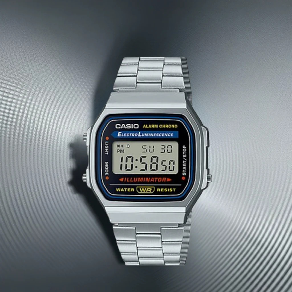 Casio A168WA-1WCR Vintage Silver Digital Watch – Retro Classic