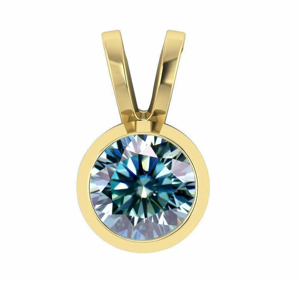 Certified 6.45 Ct Treated Blue Diamond Solitaire Pendant Amazing Shine & Luster