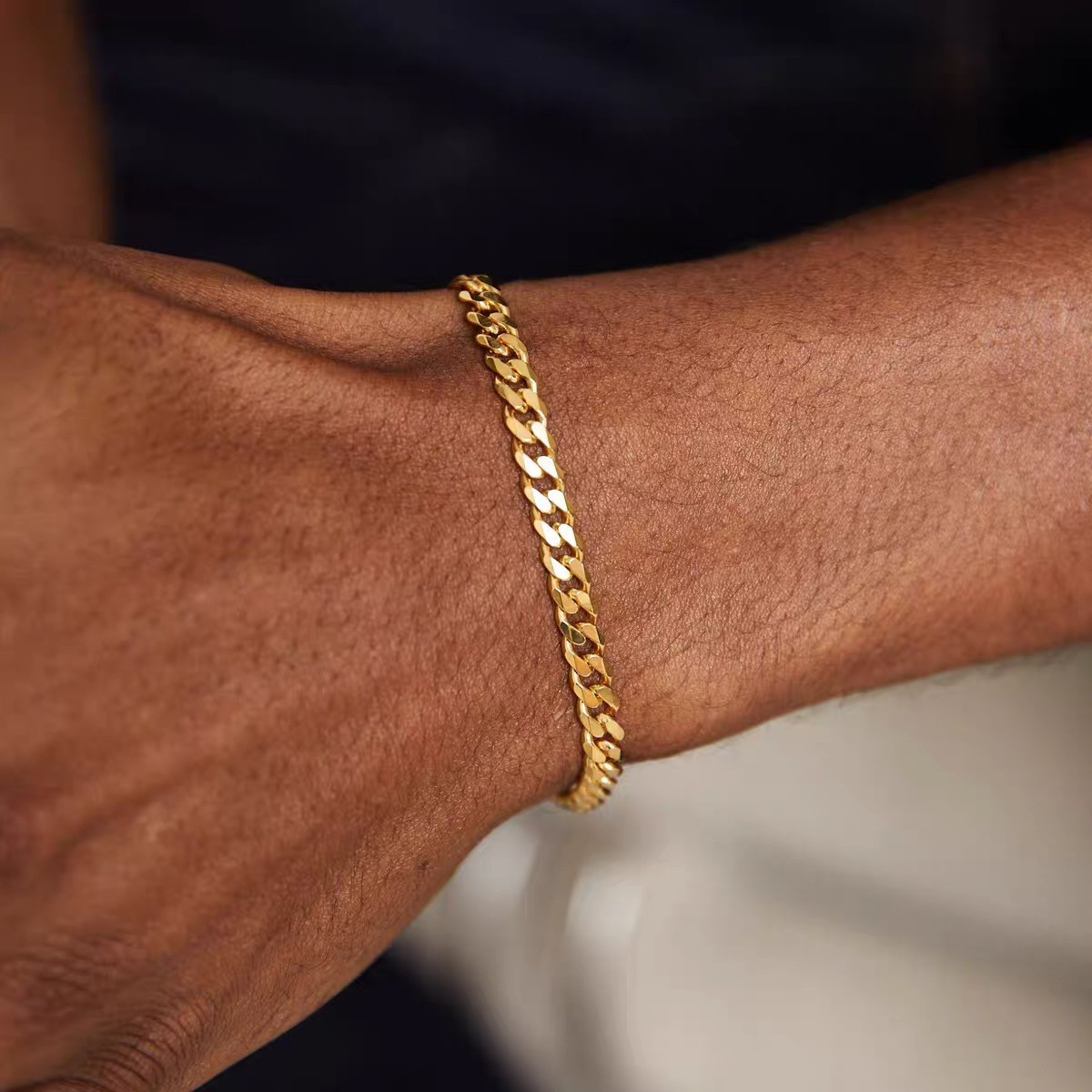 10K Yellow Gold 4.5mm Womens Cuban Link Curb Chain Bracelet Italian Made 8″