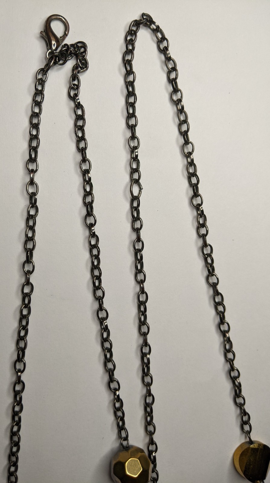 Women Necklace 2 Strand Black Gray Yellow Beads Stone Costume Jewelry Statement