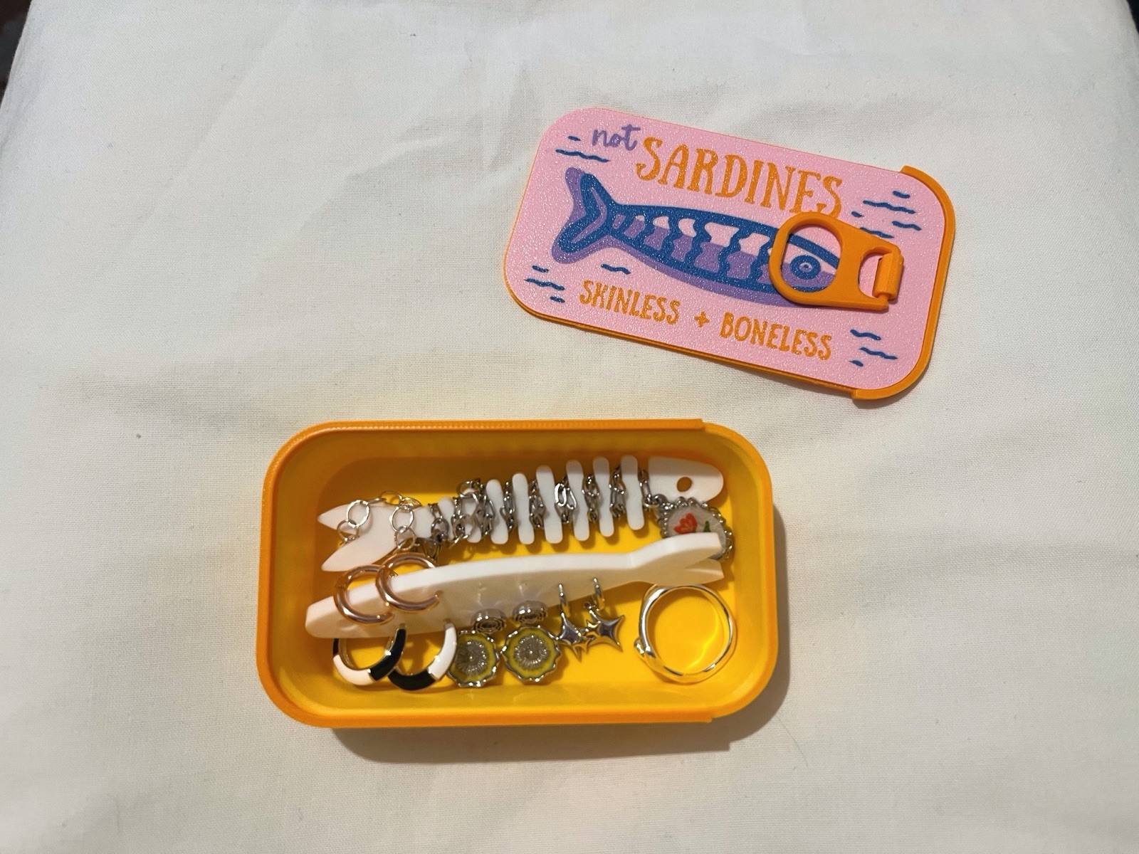 Sardines Jewellery Box Travel Case for Women Jewelry Organizer Portable Storage