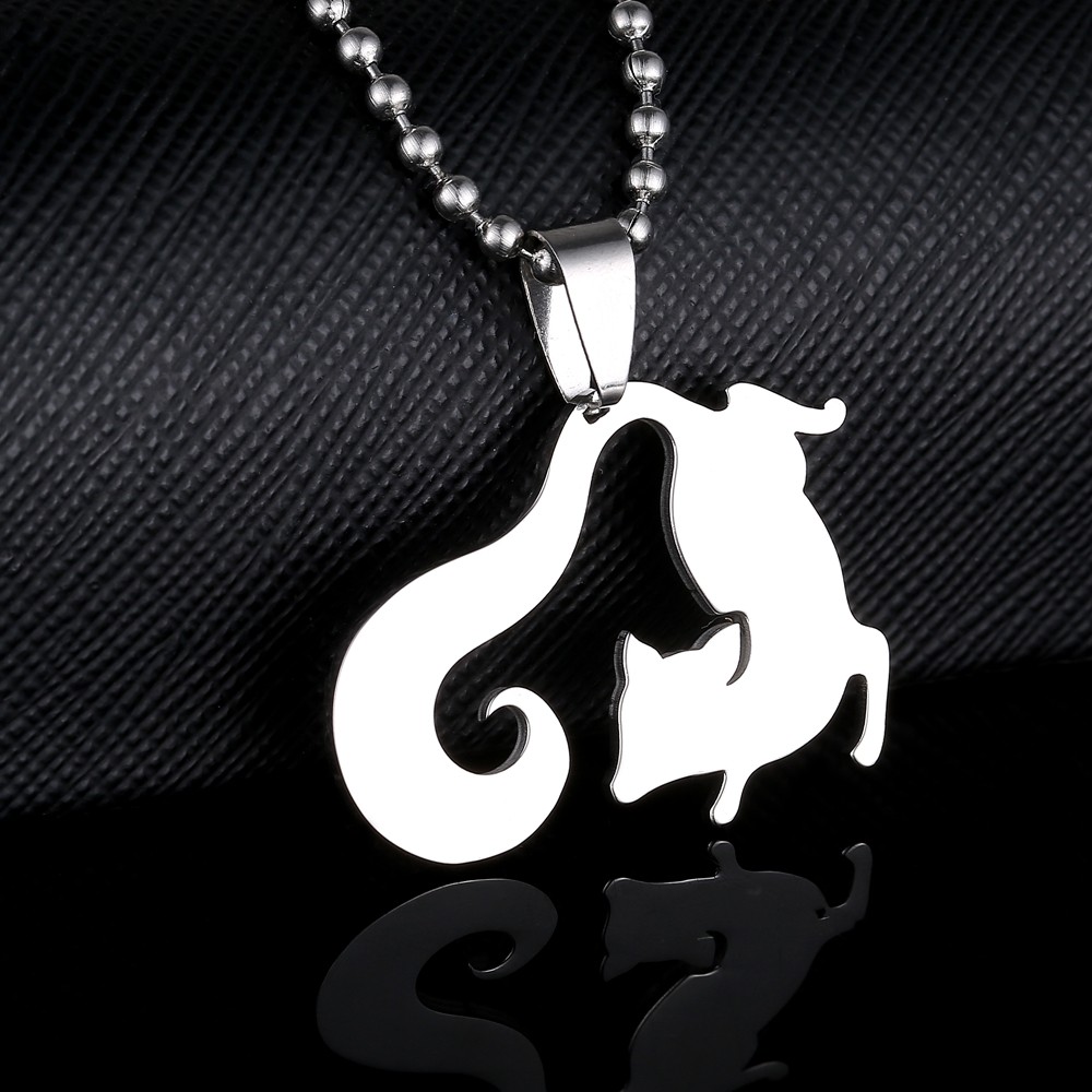 Stainless Steel Fox Necklace Animal Theme Pendant Gift for Her or Him