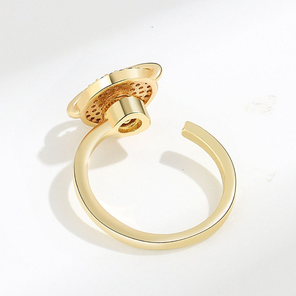Planet Saturn Star Fidget Spinner Ring in 925 Sterling Silver
