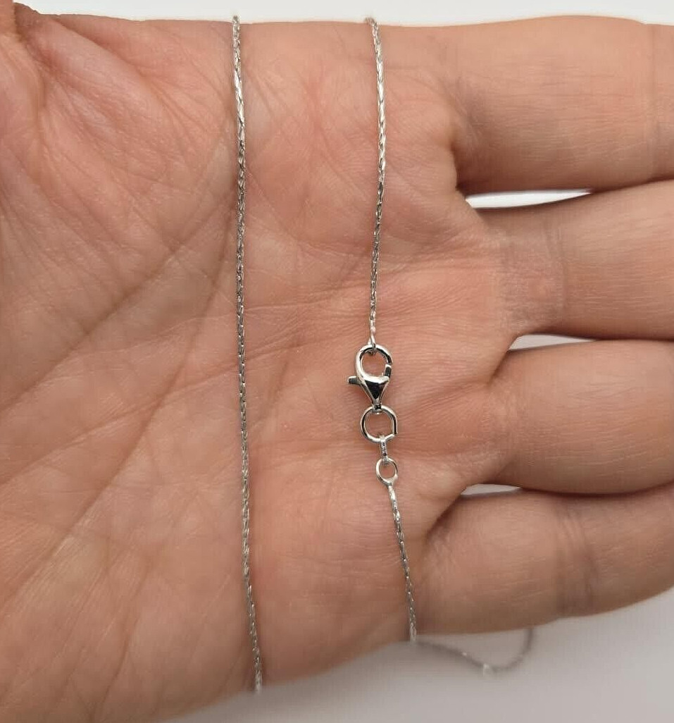 925 Sterling Silver Fine Rounded Cardano Snake Chain Necklace 0.8mm 16″ to 18″