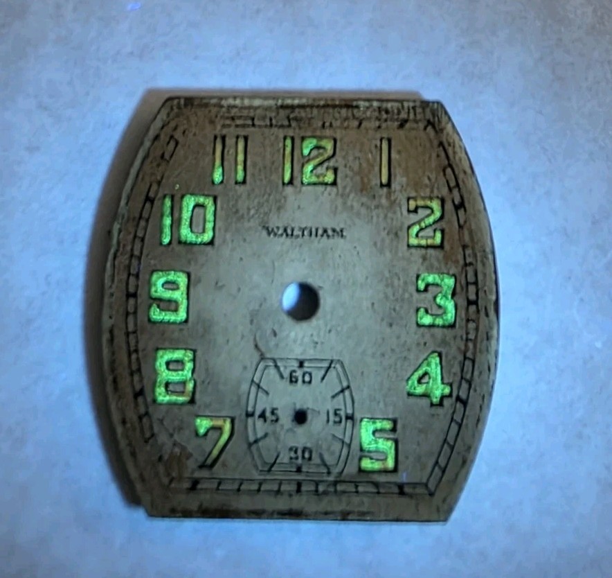 Vtg Waltham Art Deco Watch Dial Lume Indices 26.92×26.95mm (V4)