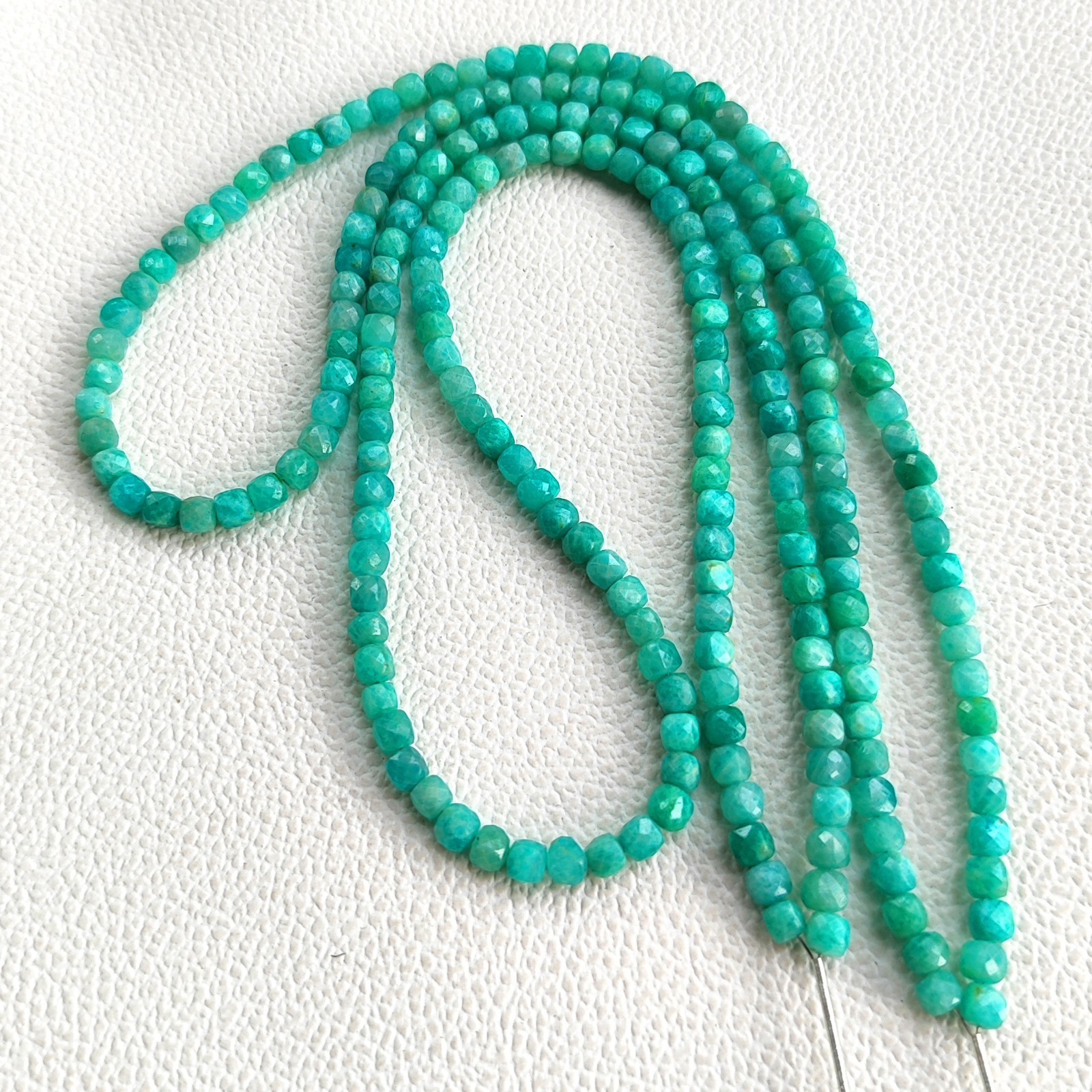 Madagascar Amazonite Beads 4mm Faceted Cube Genuine Gemstone 17″ Strand