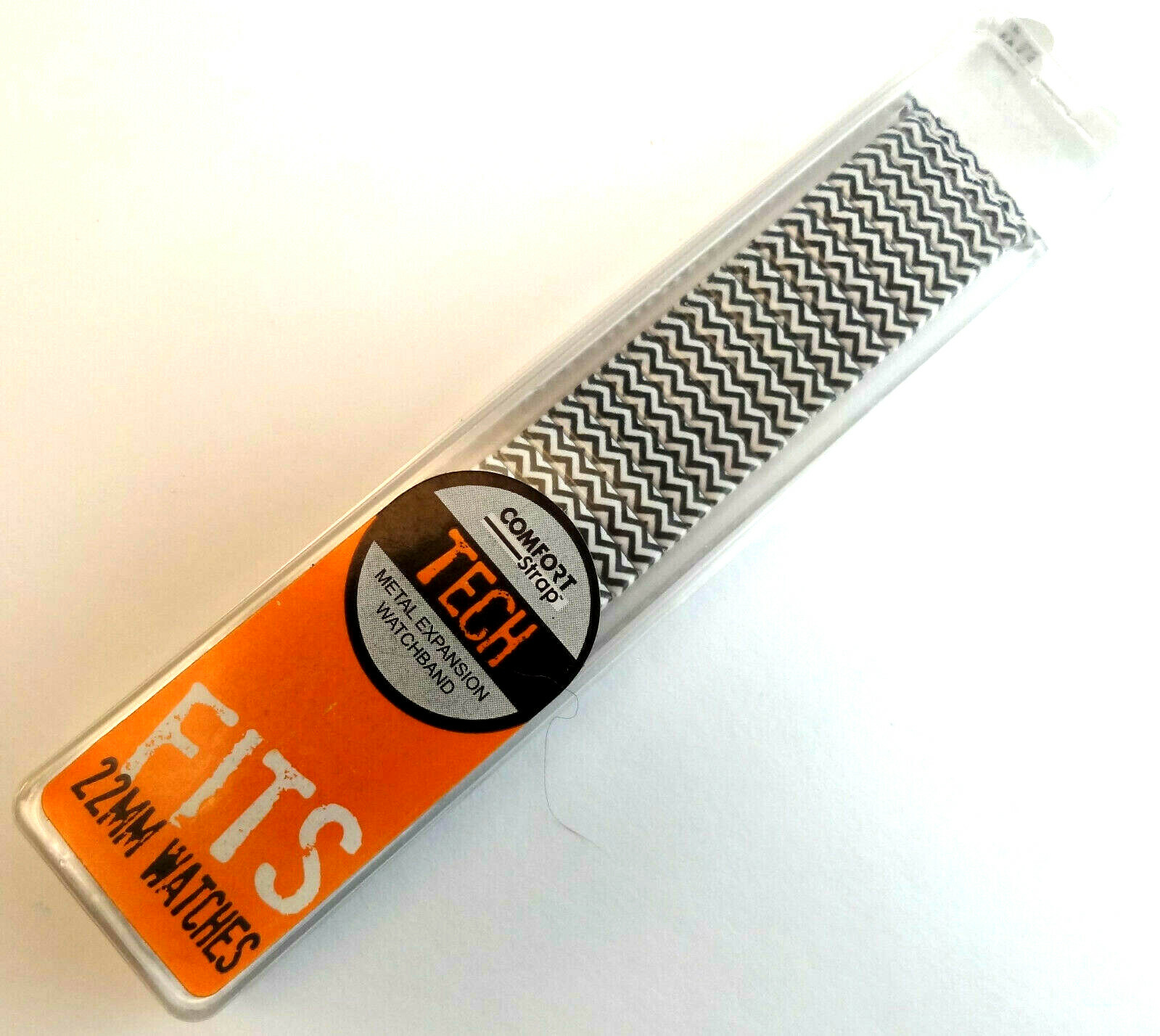 Black & White (Painted Enamel) on Stainless Steel Expansion 16-22mm Watch Band