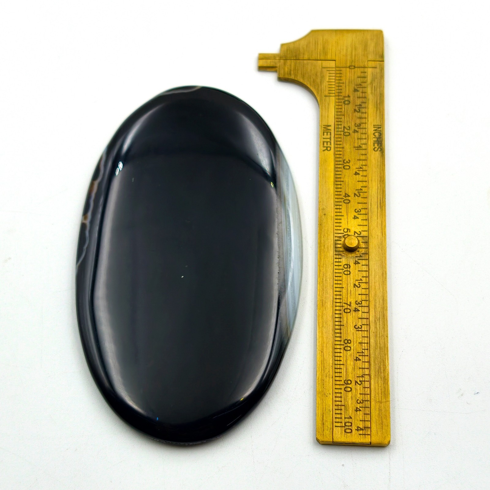 Natural Black Oval Cabochon, Loose Big Gemstone For Decor