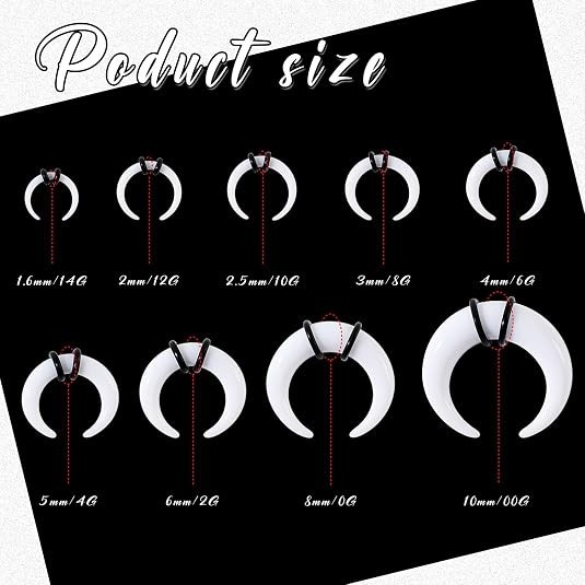 18Pcs Septum Stretching Kit 14G-00G – Pincher C Shape Buffalo Piercing Kit