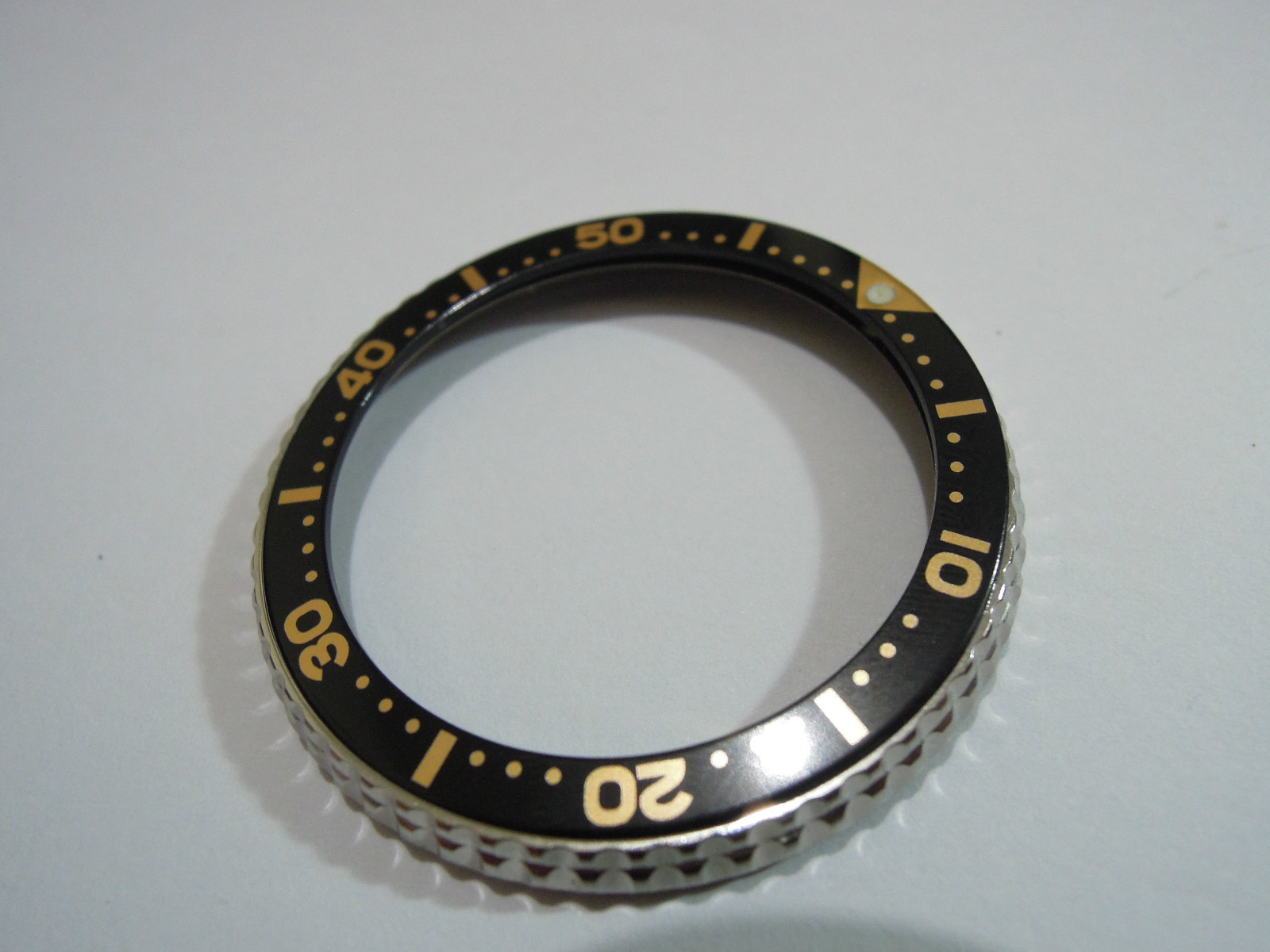 NEW STAINLESS ROTATING BEZEL WITH BLACK/GOLD INSERT DIVERS 6309-7040 /7002-7001