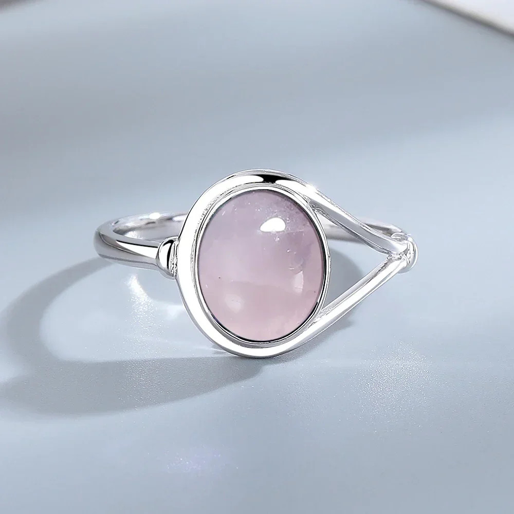 Moonstone Ring Sterling Silver Oval Tension Mount Vintage Wedding Women Jewelry