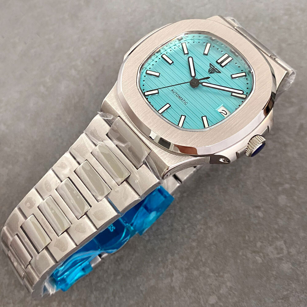 Square 40mm Retro Dress Sapphire 20ATM Green Luminous NH35A Automatic Watches