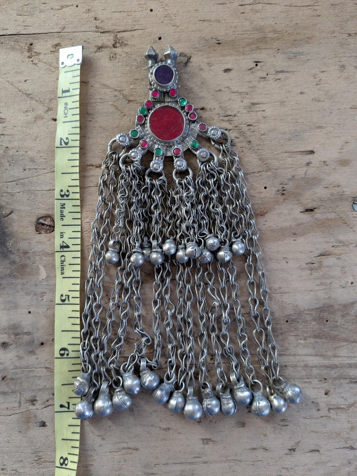 Vintage Waziri Tribal Pendant Large Jingling Jewelry (19372)