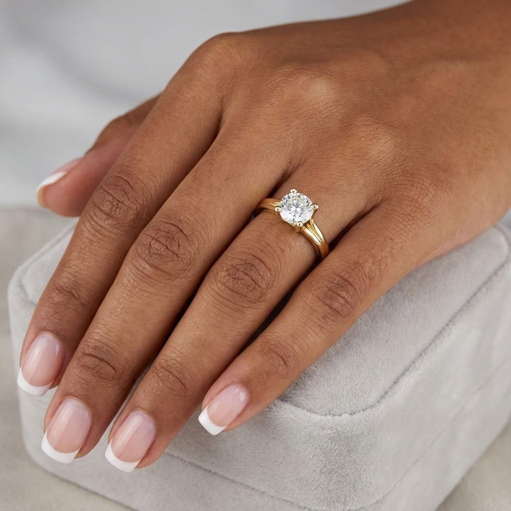 Solitaire Engagement Ring Solid 14K Gold 2.51 CT Round Lab-Grown Diamond H SI1
