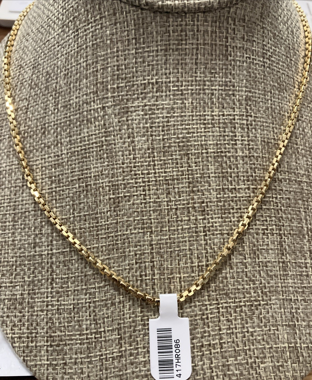 10k Real Gold Rounded Box Chain Semi-Solid/Hollow 8.6Grams 2.8×2.2mm 22” NWT 10K