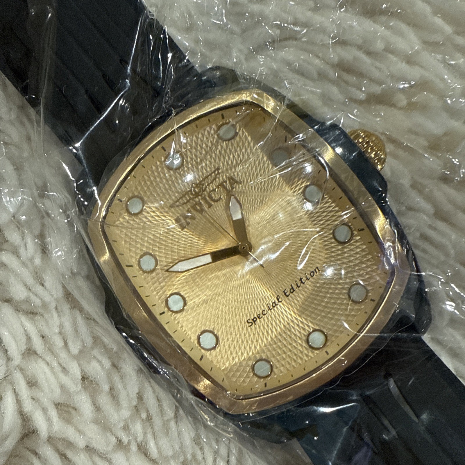 INVICTA Lupah Men 47mm Stainless Steel Steel Gold dial 36875 Quartz Rubber Band