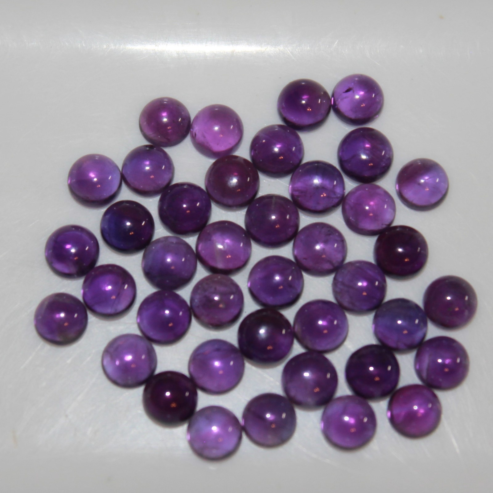 Purple Amethyst 5mm Flat Back Round Cabochon Loose Gemstone(s)