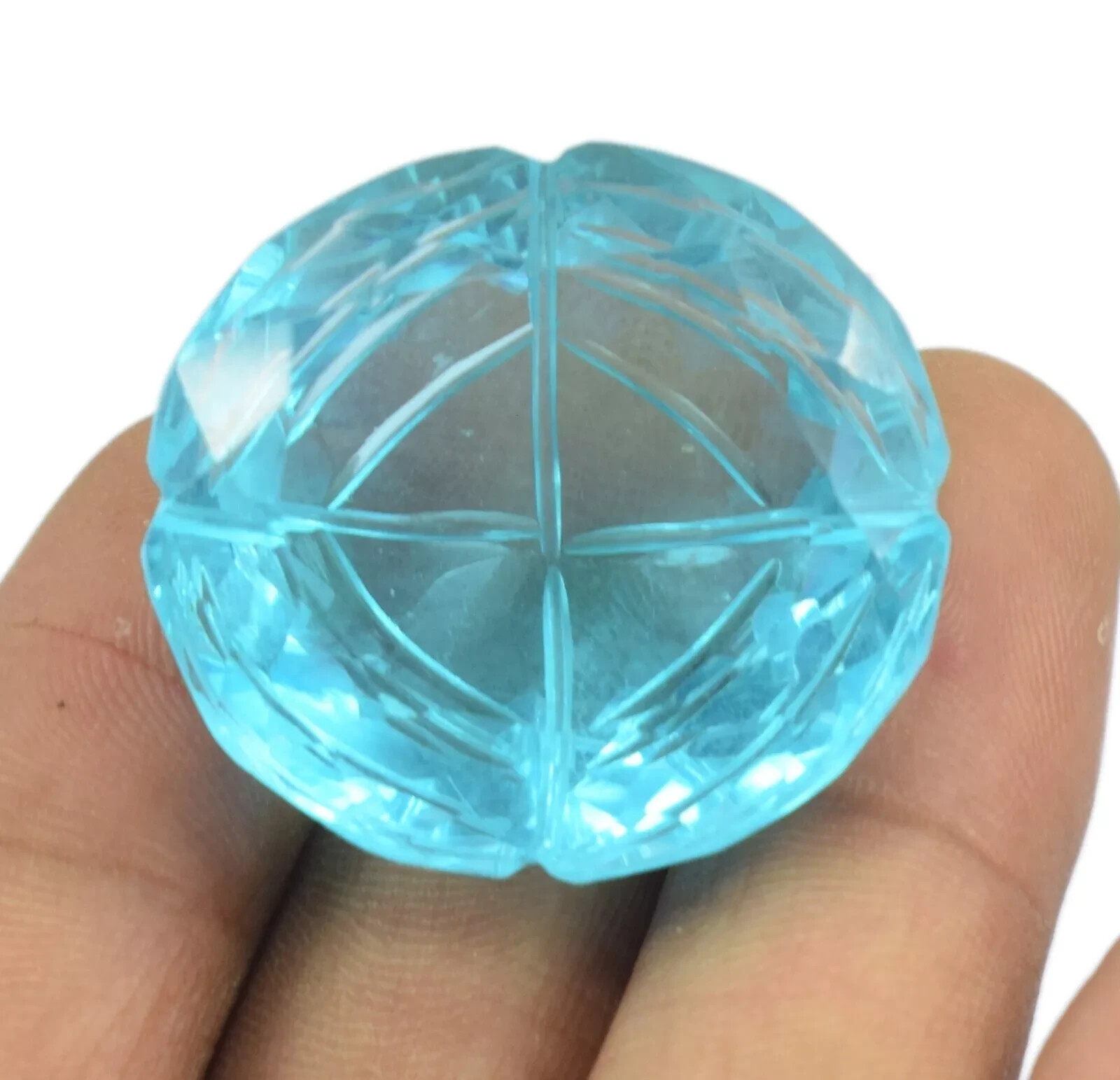 Natural 77.70 Ct Certified Brazilian Curving Blue Topaz Loose Gemstone Oval Cut