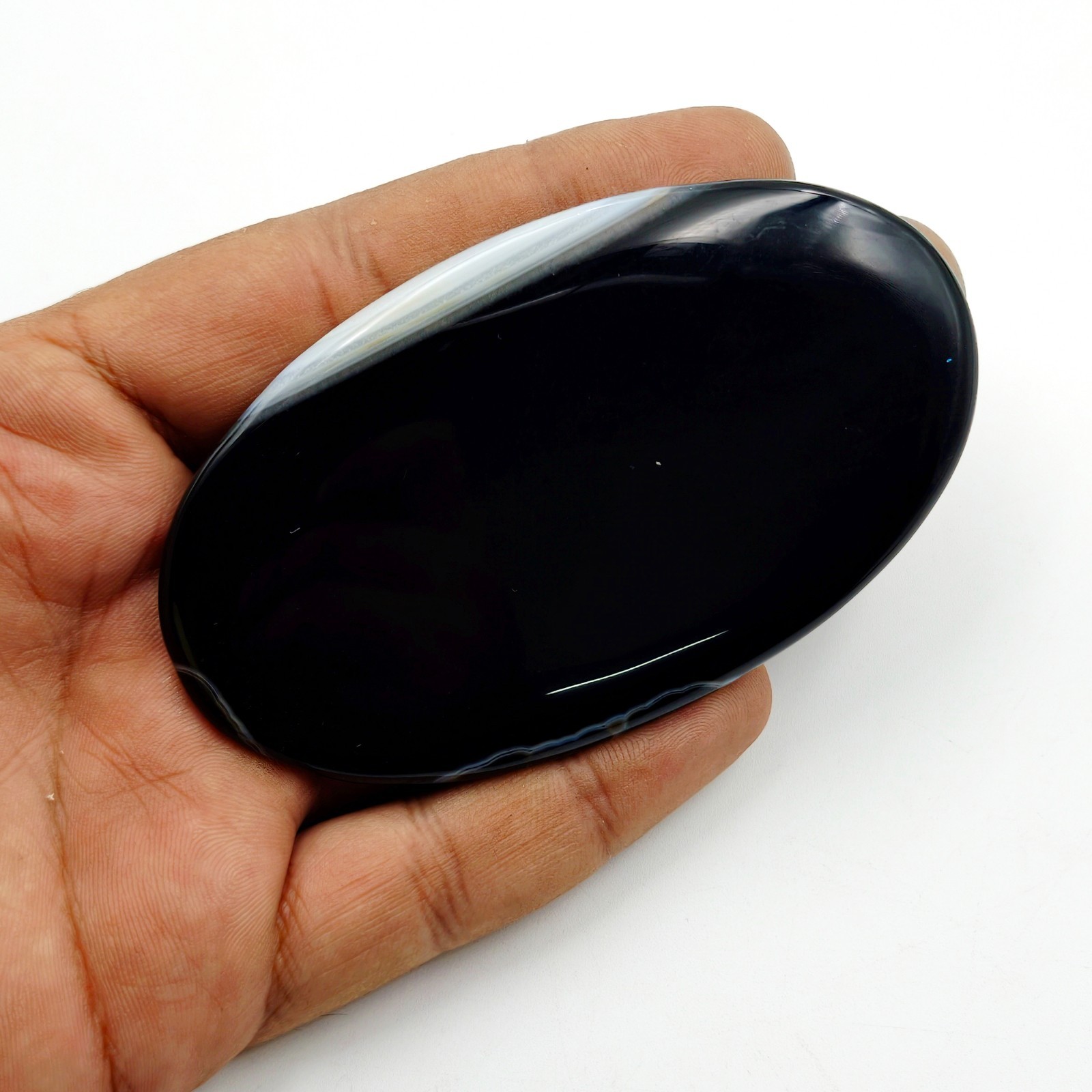 Natural Black Oval Cabochon, Loose Big Gemstone For Decor