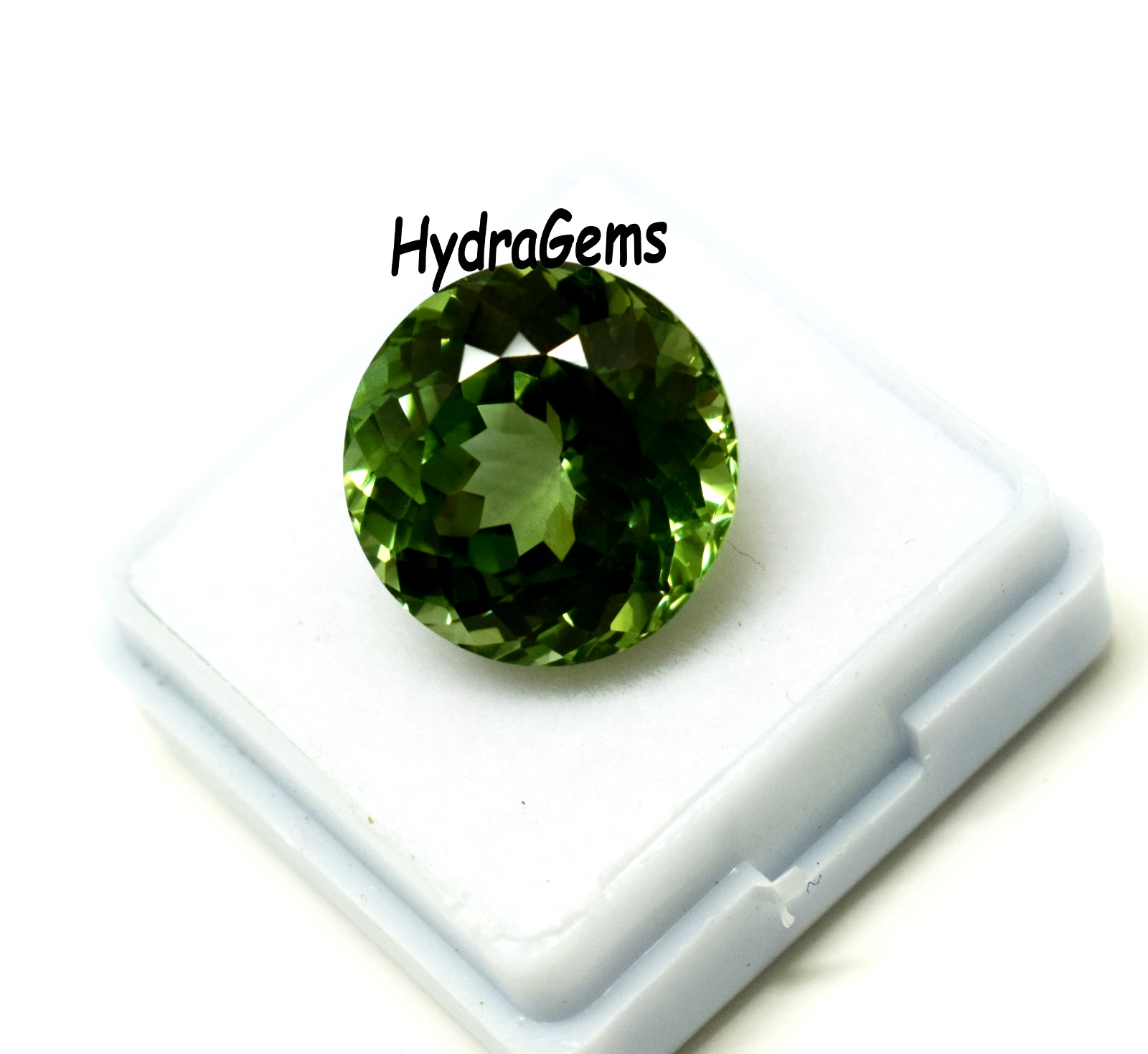 Certified Olive Green Tourmaline Afghanistan 14.85 Ct Round Cut Loose Gemstone