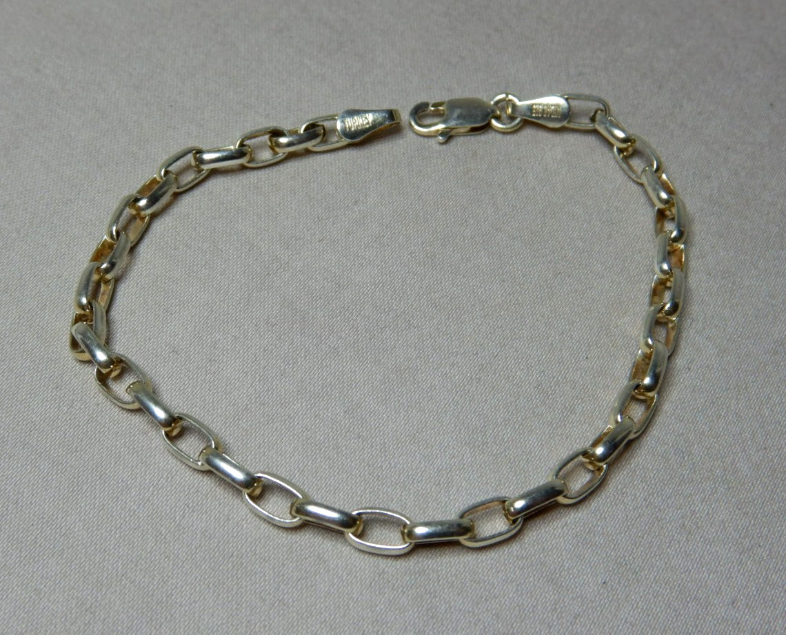 Vintage Sterling Silver Link Bracelet By Midas Turkey 4273