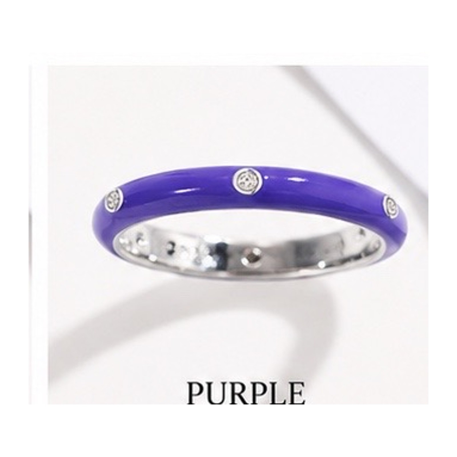 Stackable Enamel Ring with Stone Colorful Womens Fashion Ring Teens Gift Color
