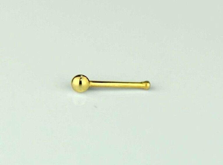 14k Yellow or White Gold Ball Nose Piercing Stud